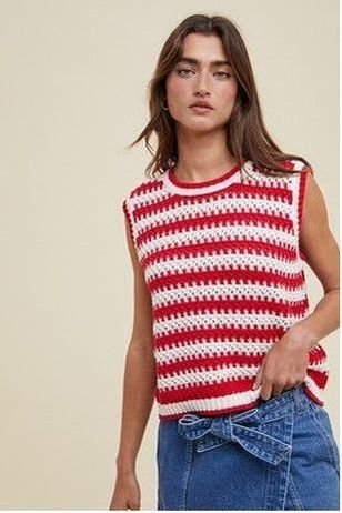 Striped Crochet Tank