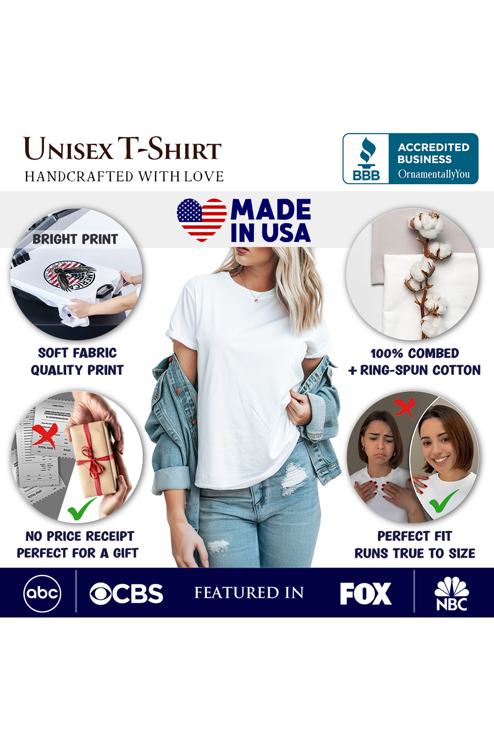 America Land of the Free T-Shirt – Retro Floral Independence