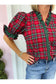 Perfect Plaid Trimmed Blouse