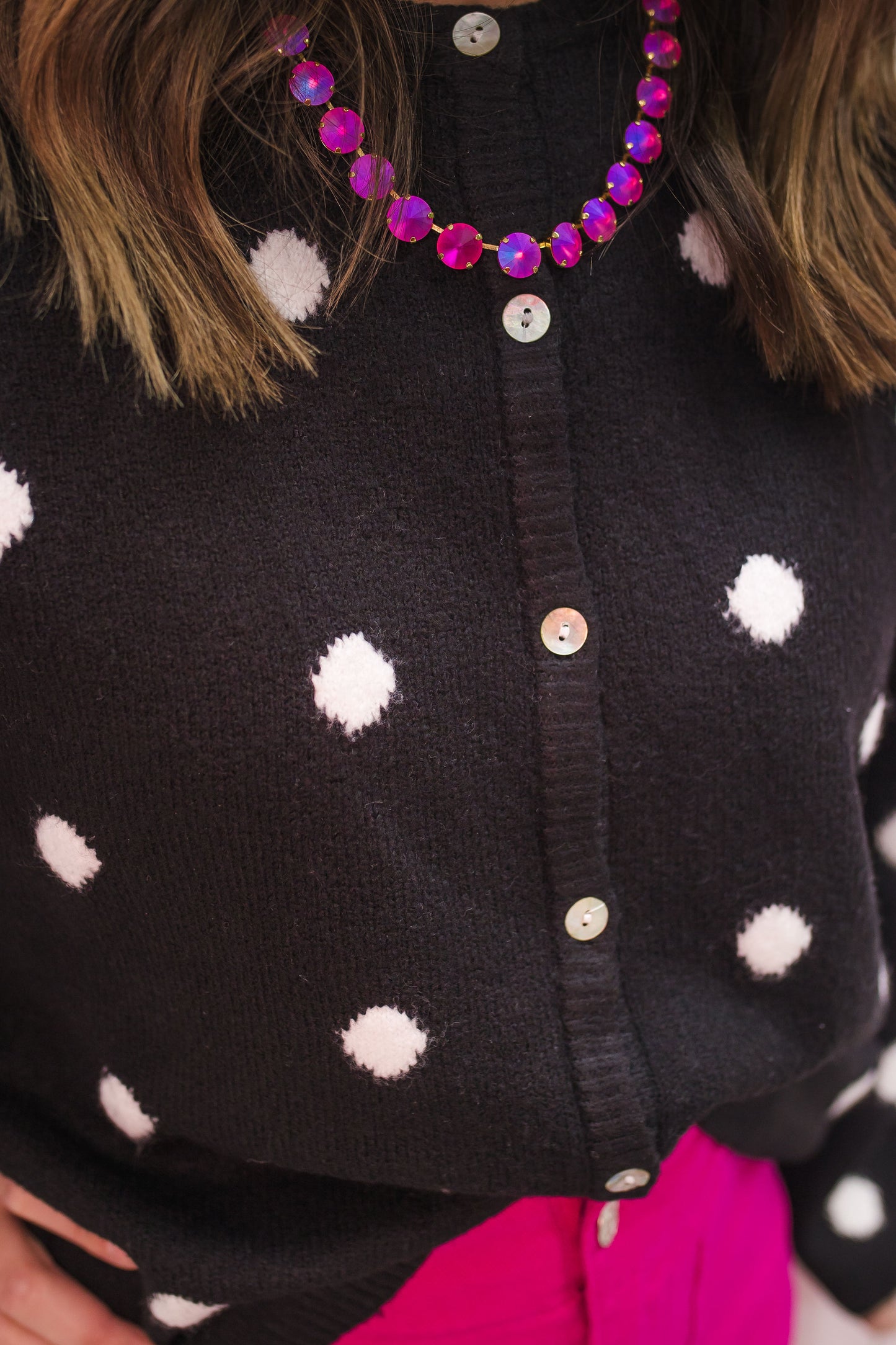 Black Polka Dot Cardigan