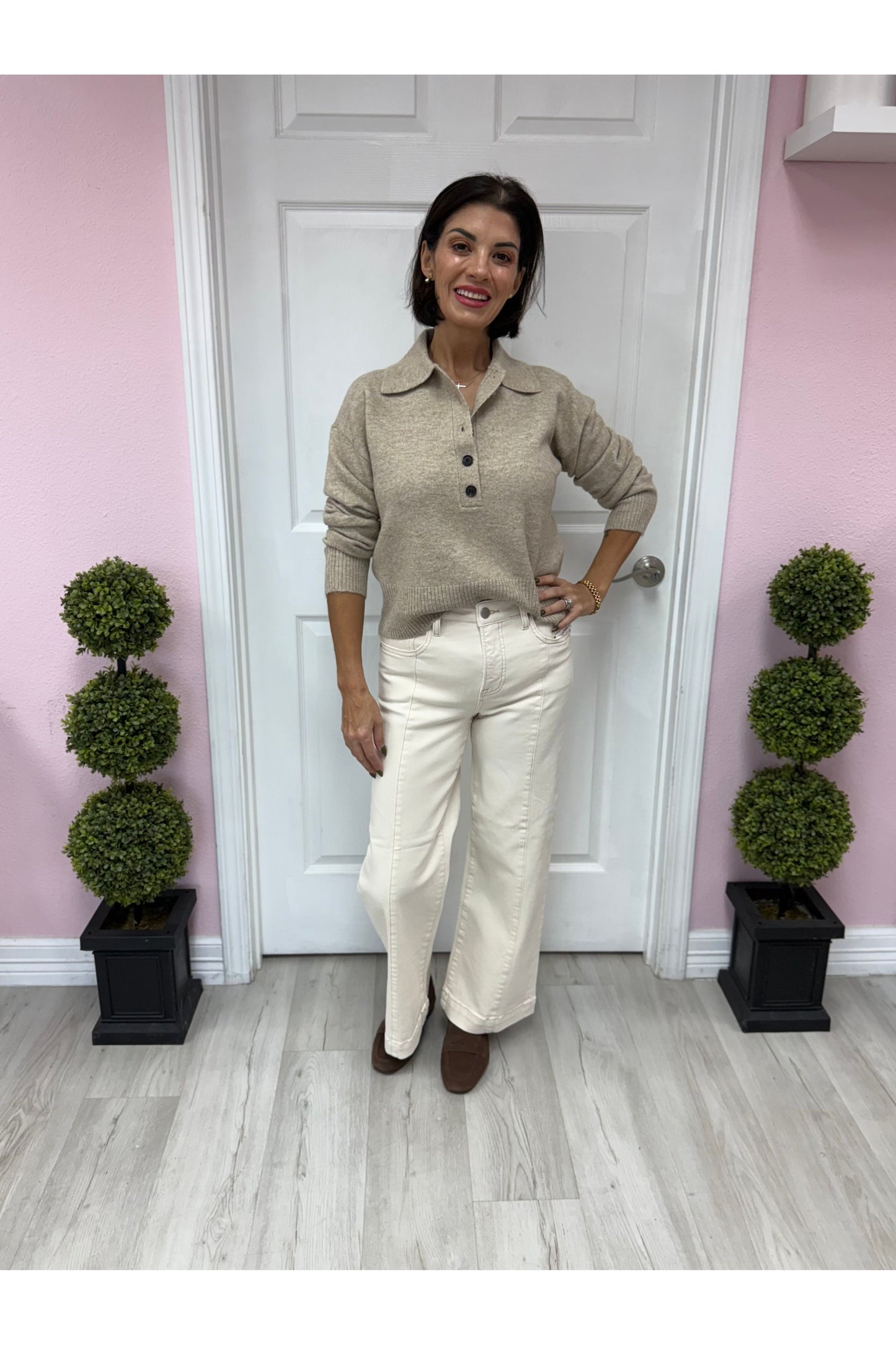 KFK Lillia Button Front Sweater