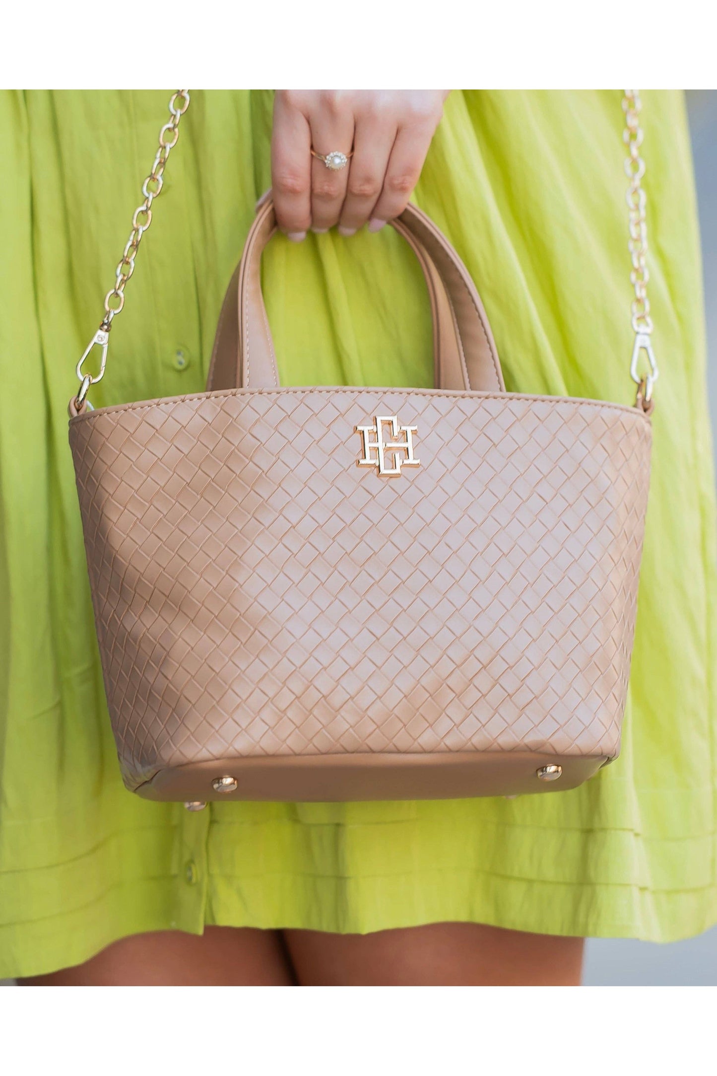 Maren Mini Tote Woven Tan