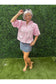 Puff Sleeve Blouse With Ruffle Neck Self-Fabric Cords Detail