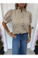 Heather Striped Ruffle Blouse