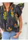 Botanical Print Flutter Sleeve Top