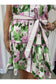 Botanical Print Belted Dress