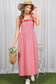 Velvet Trim Strap 100% Cotton Gingham Midi Dress
