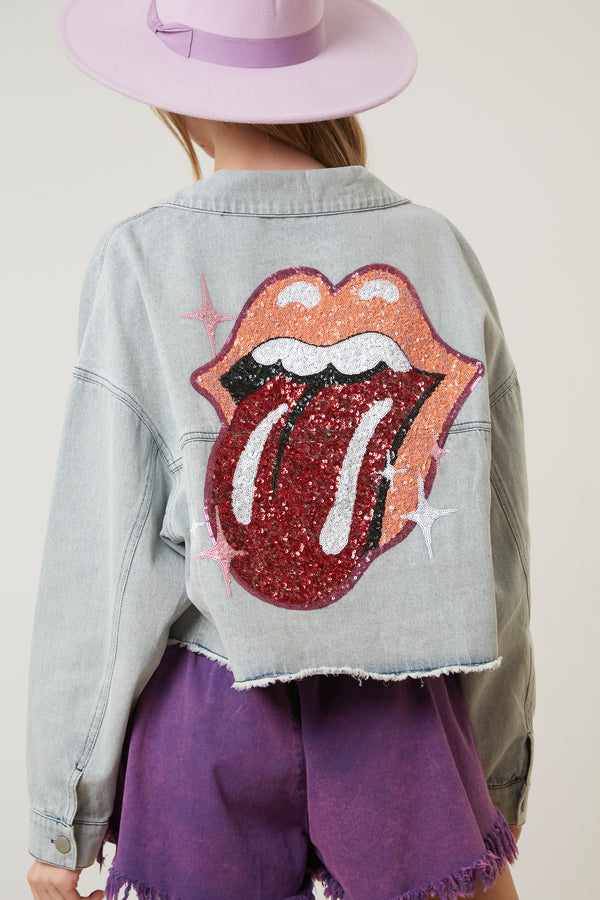 RS Sequin Back Cropped Jacket