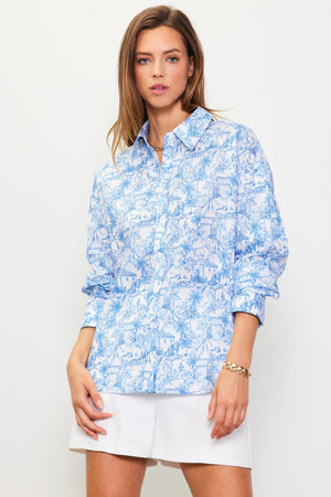 Toile Button Up Blouse