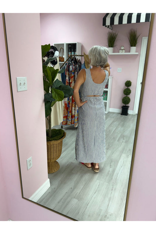 Sleeveless Striped Maxi Dress