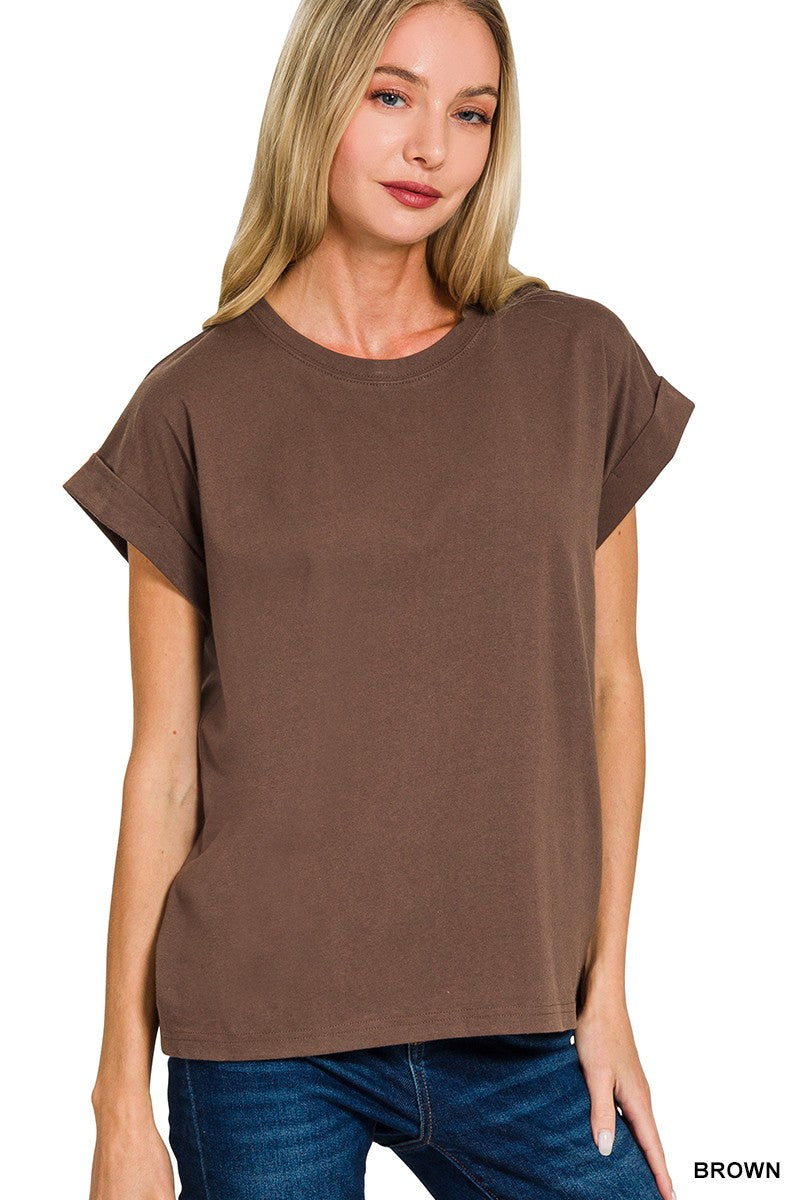 Tricia Folded Sleeve Tee
