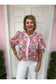 Brielle Floral Puff Sleeve Top with Striped Accents