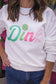 White Colorful Dink Sweatshirt
