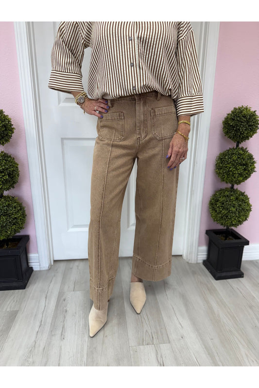 Ecru Front Pocket Pants