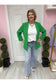 Kelly Green Shawl Lapel Blazer