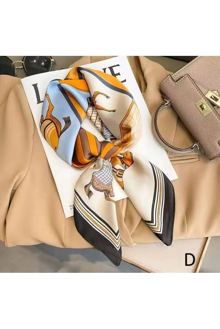 Equestrian Print Silk Scarf