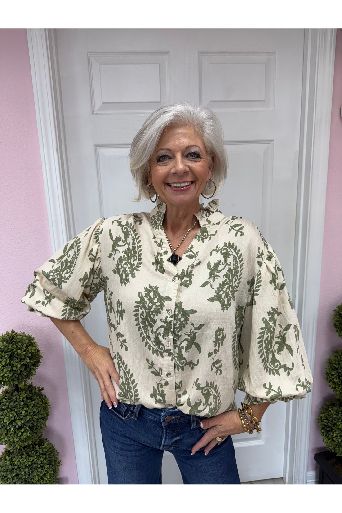 Sorrento Antique Blouse- Blue arriving approx 10/16