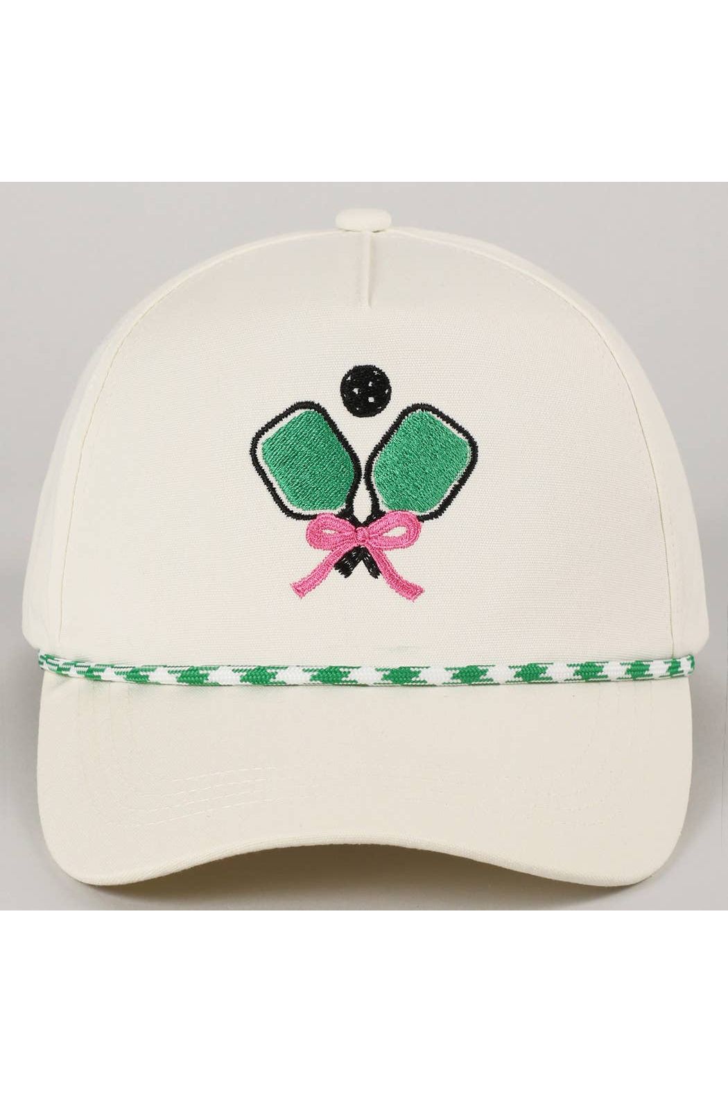 Pickleball Pad Ball Ribbon Embroidery Trucker Hat