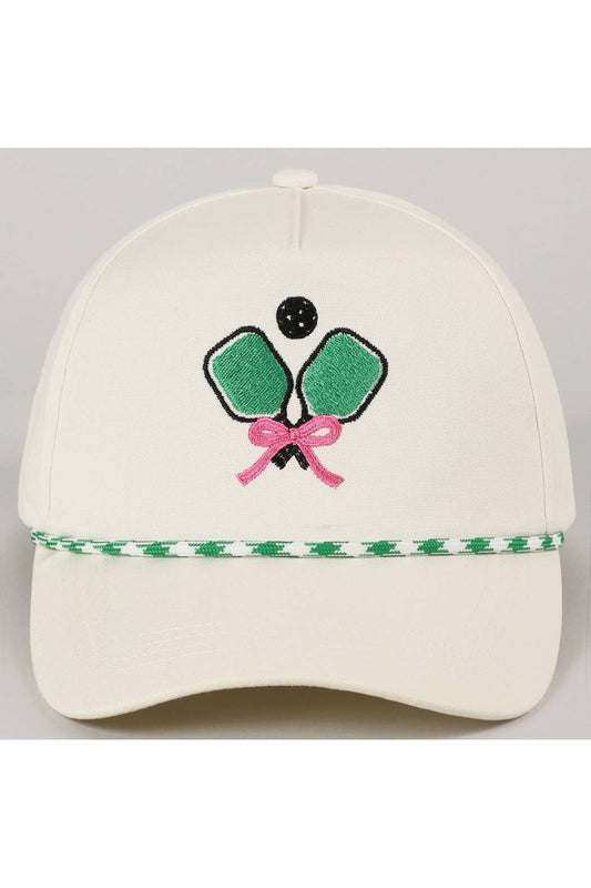 Pickleball Pad Ball Ribbon Embroidery Trucker Hat