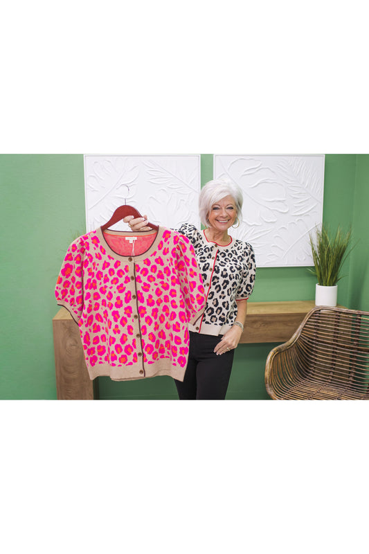 Maggie Leopard Cardigan