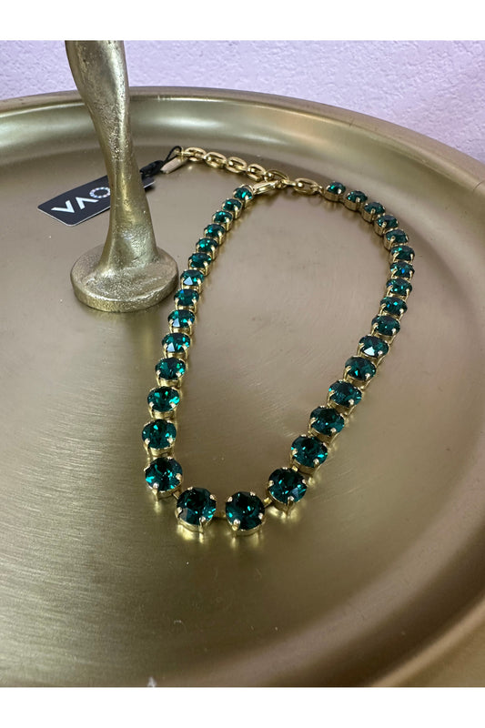 Tova Oakland Necklace Antique Gold Emerald