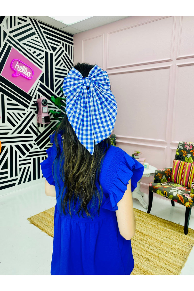 Blue Gingham Bows