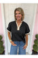 Black Bubble Sleeve Blouse