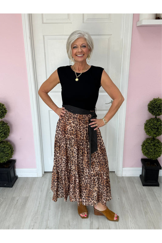 Cory Leopard Skirt Dress