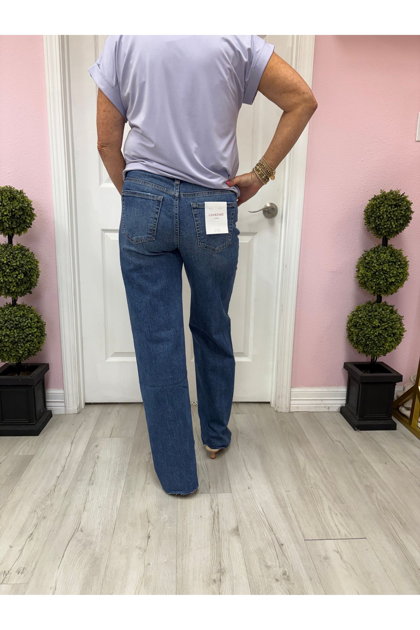High Rise Dark Wash Wide Leg Jeans