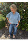 Chambray Frayed Star Button Up Top