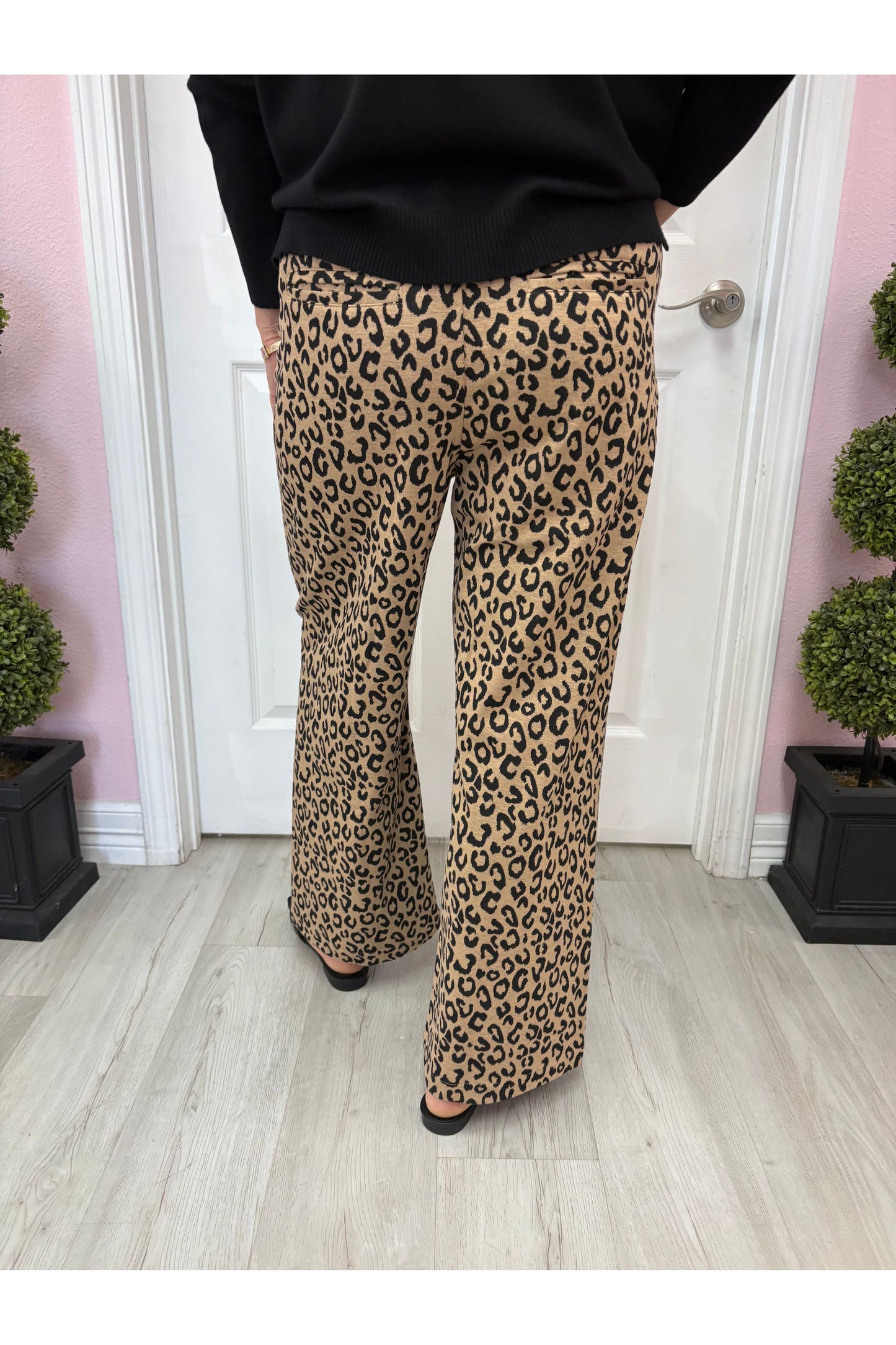 Wide Leg Leopard Print Pants