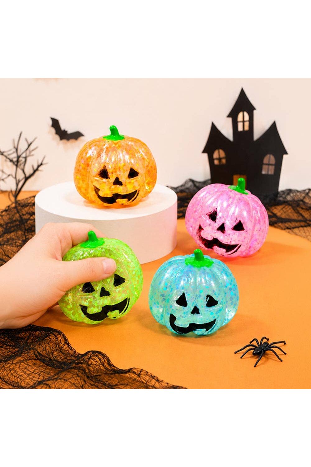 Glitter Halloween Pumpkin Squeeze Squishy Stress Relief Toy