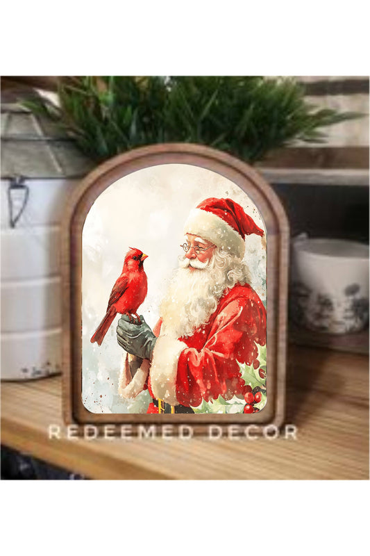 Arch Top Cardinal Santa Framed Art