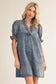Smocked Denim Mini Dress
