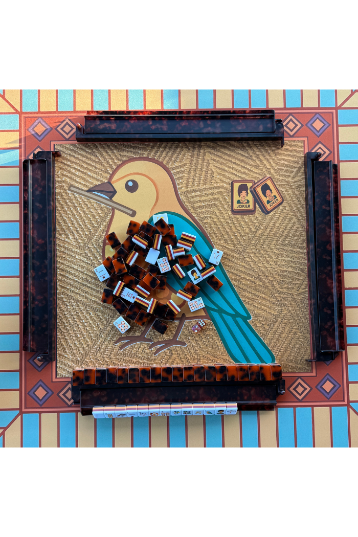 Tortoise Shell Mahjong Rack & Pusher Set Matte Finish
