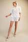 China Collar V-Neck Bubble Sleeve Poplin Top