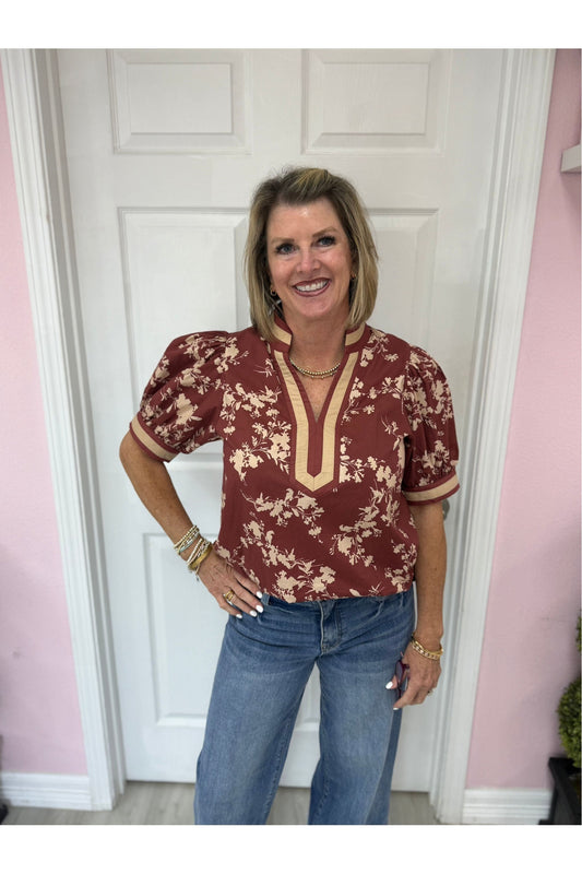 Cierra Floral Puff Sleeve