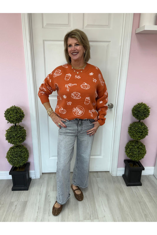 Pumpkin Spice Printed Sweater