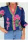 Christina Navy & Pink Floral Blouse