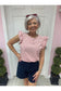 Double Flutter Sleeve Crew Neck