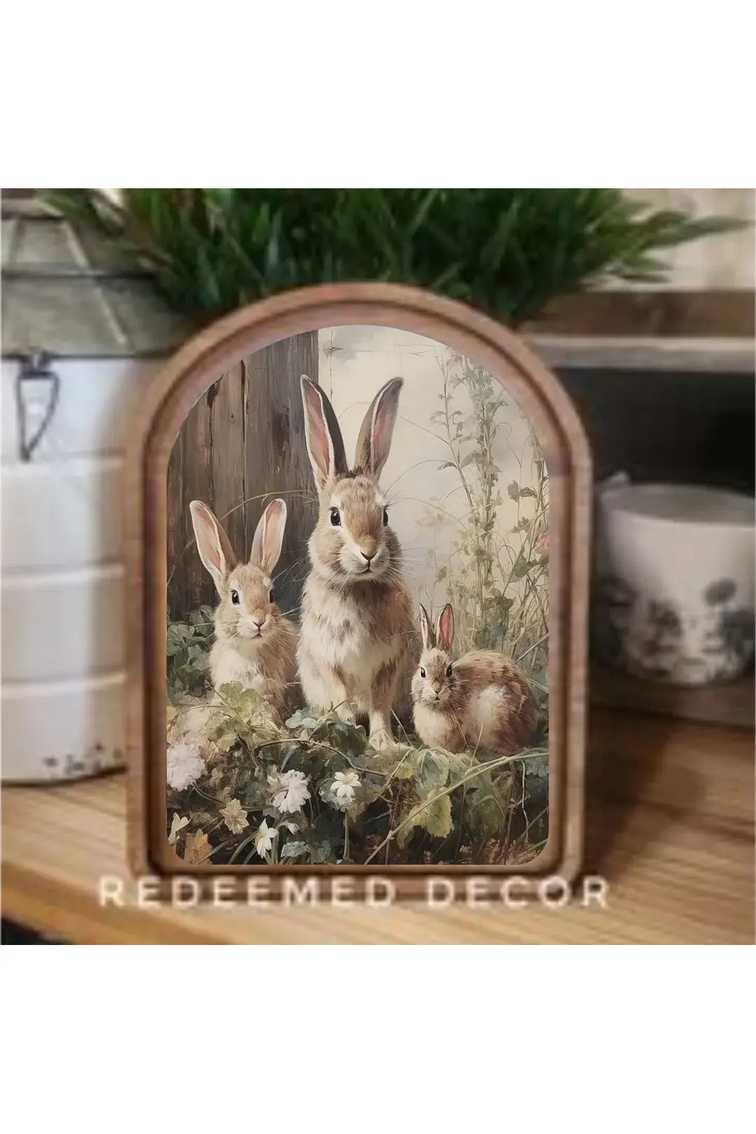 Arch Top Bunny Trio Framed Art