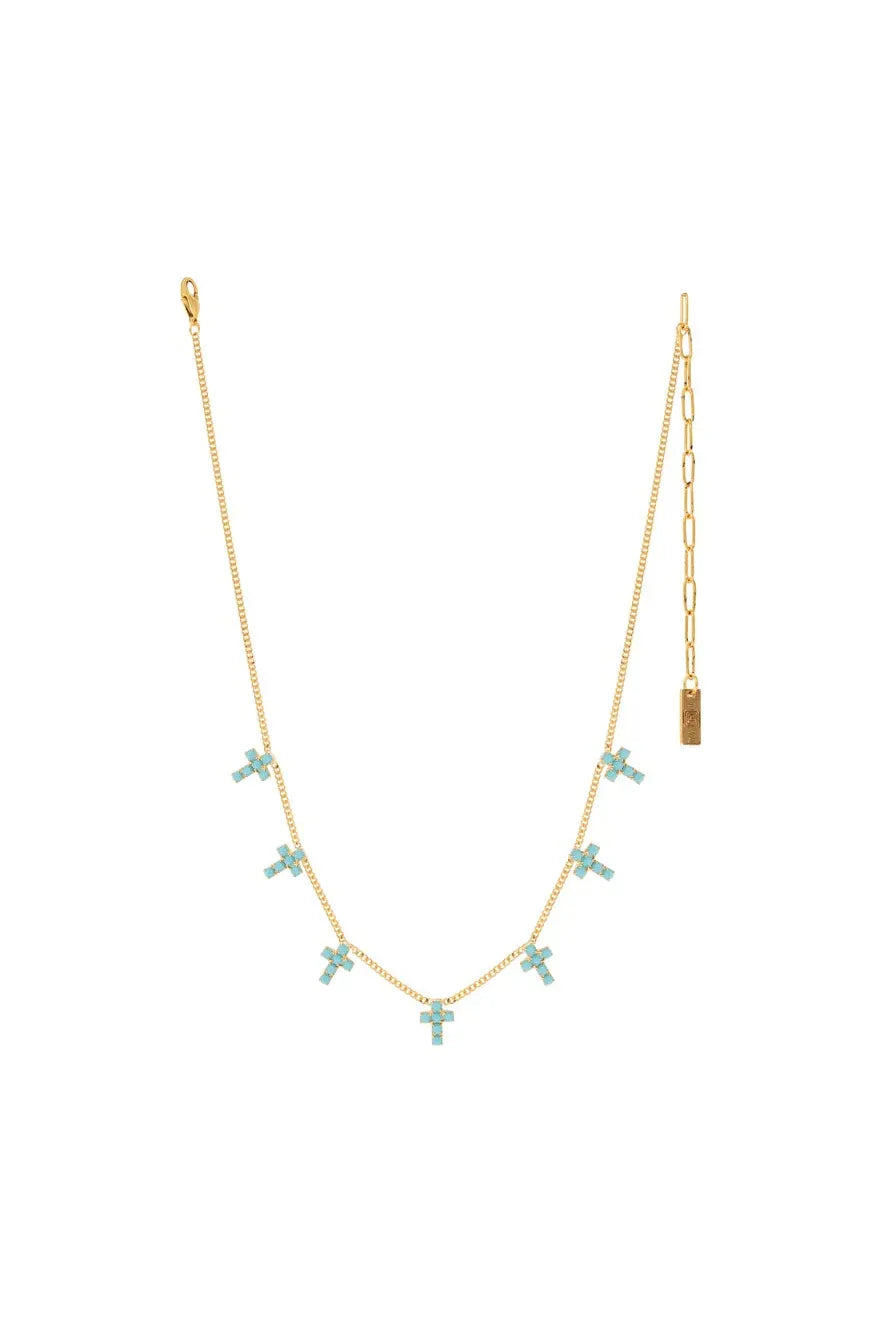 Multi Cross Necklace in Turquoise
