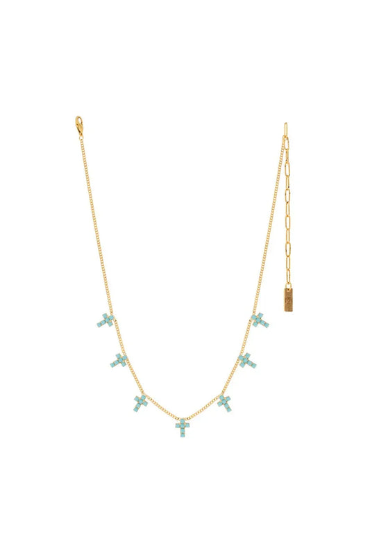 Multi Cross Necklace in Turquoise