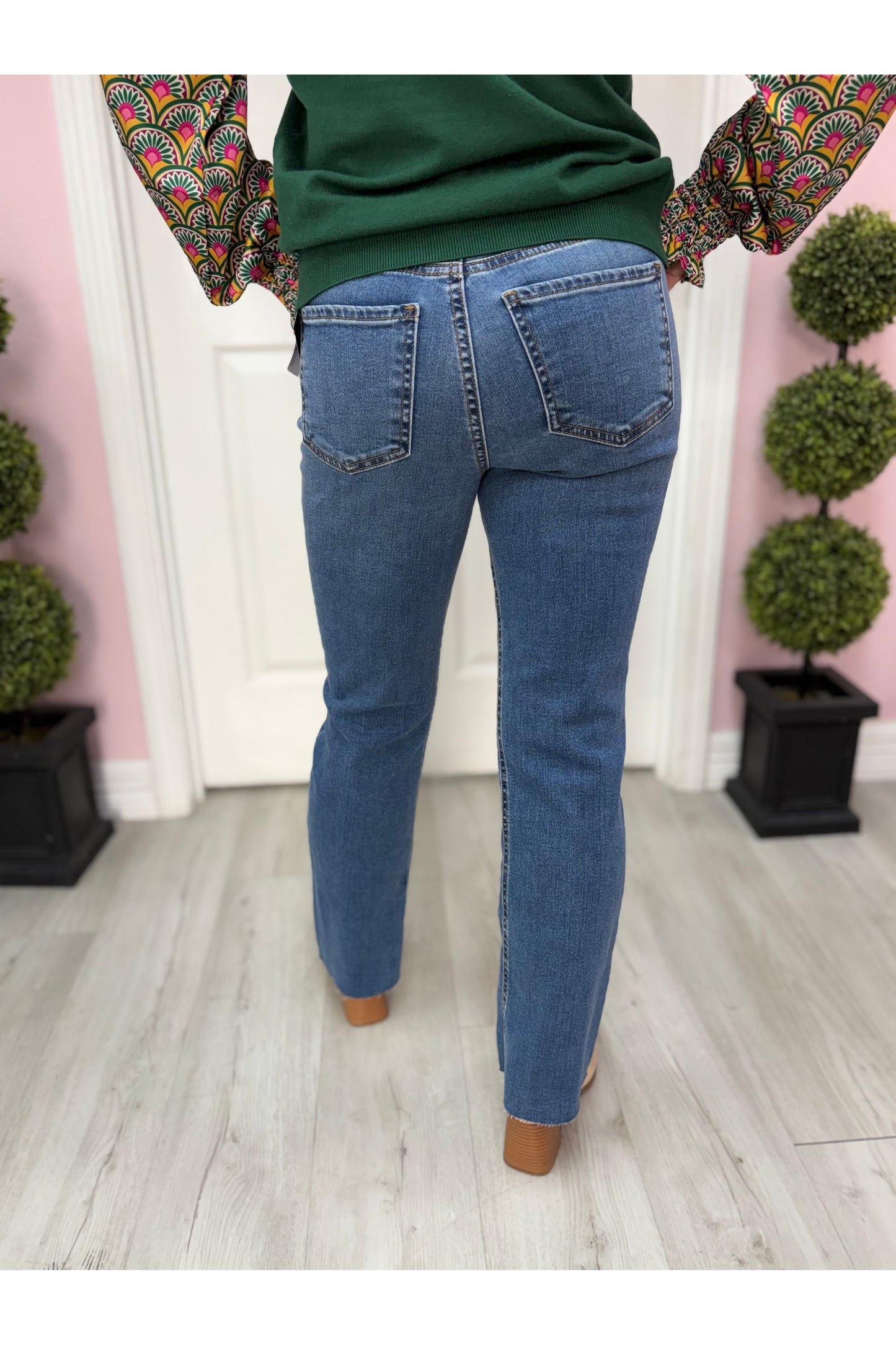 Kelsey High Rise Ankle Flare Jeans