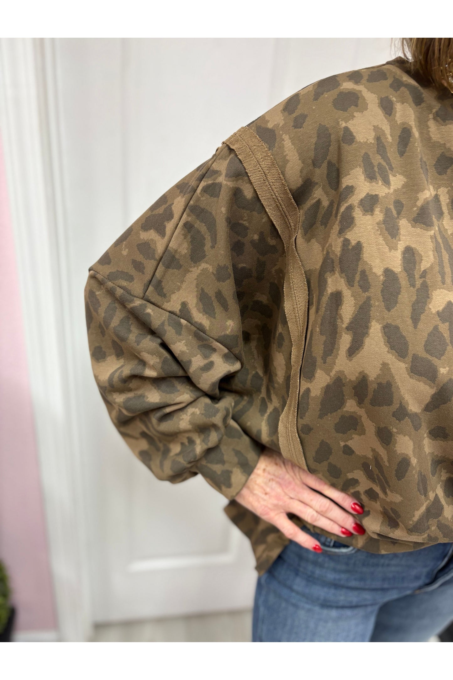 Animal Print Oversized Sweatshirt