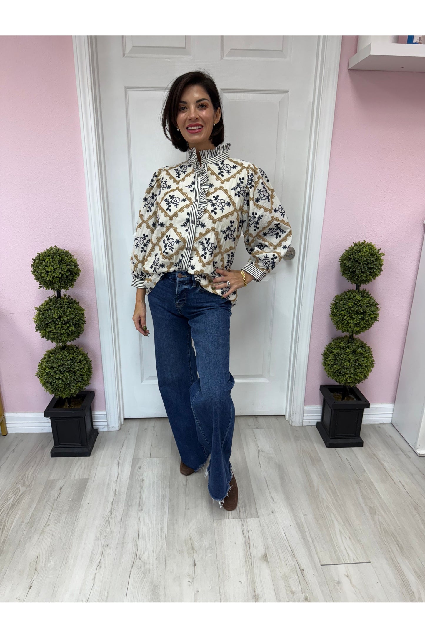 Gina Abstract Patterned Blouse