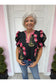 Black Floral Print Puff