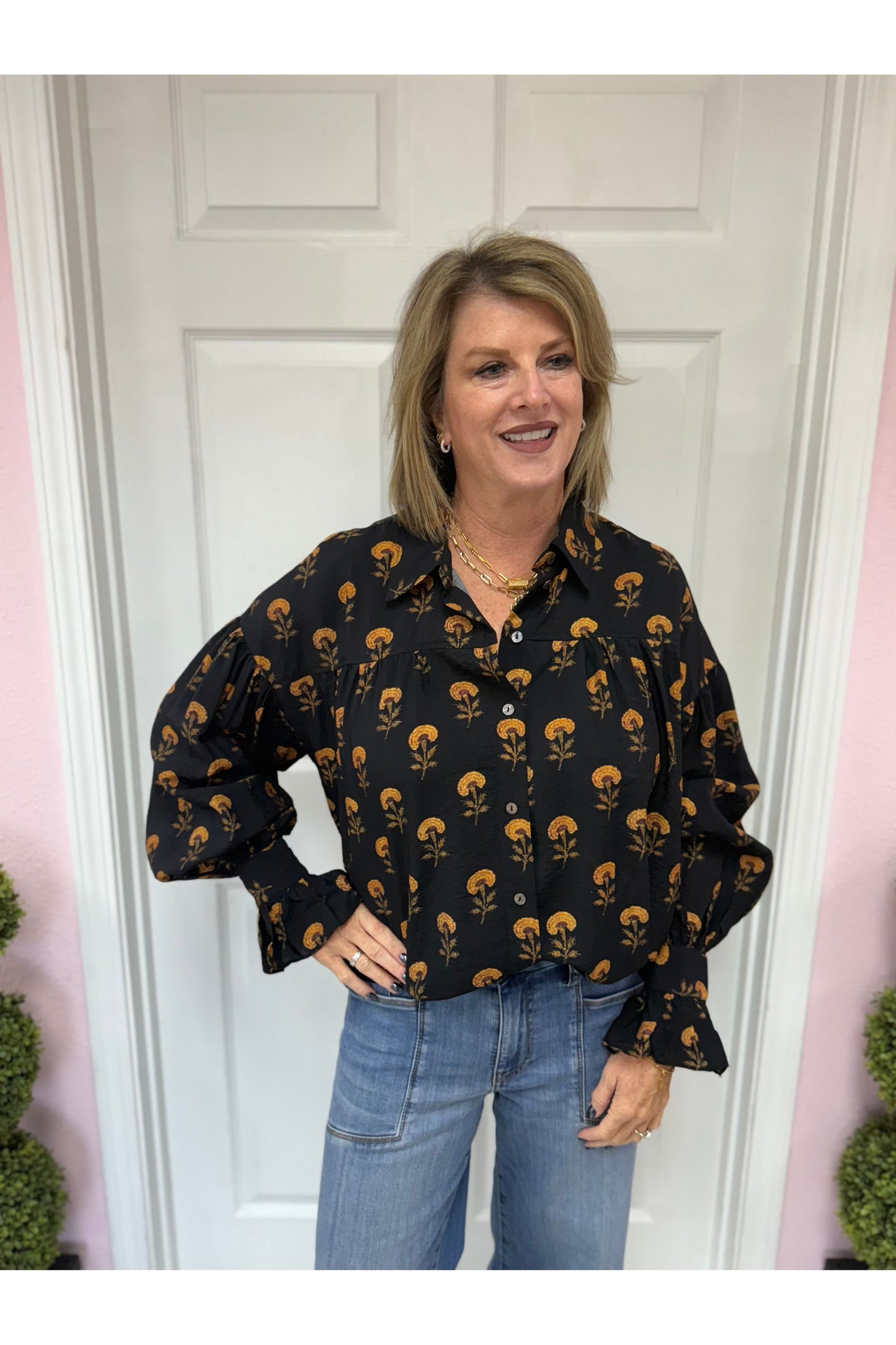 Rachelle Floral Print Button Down