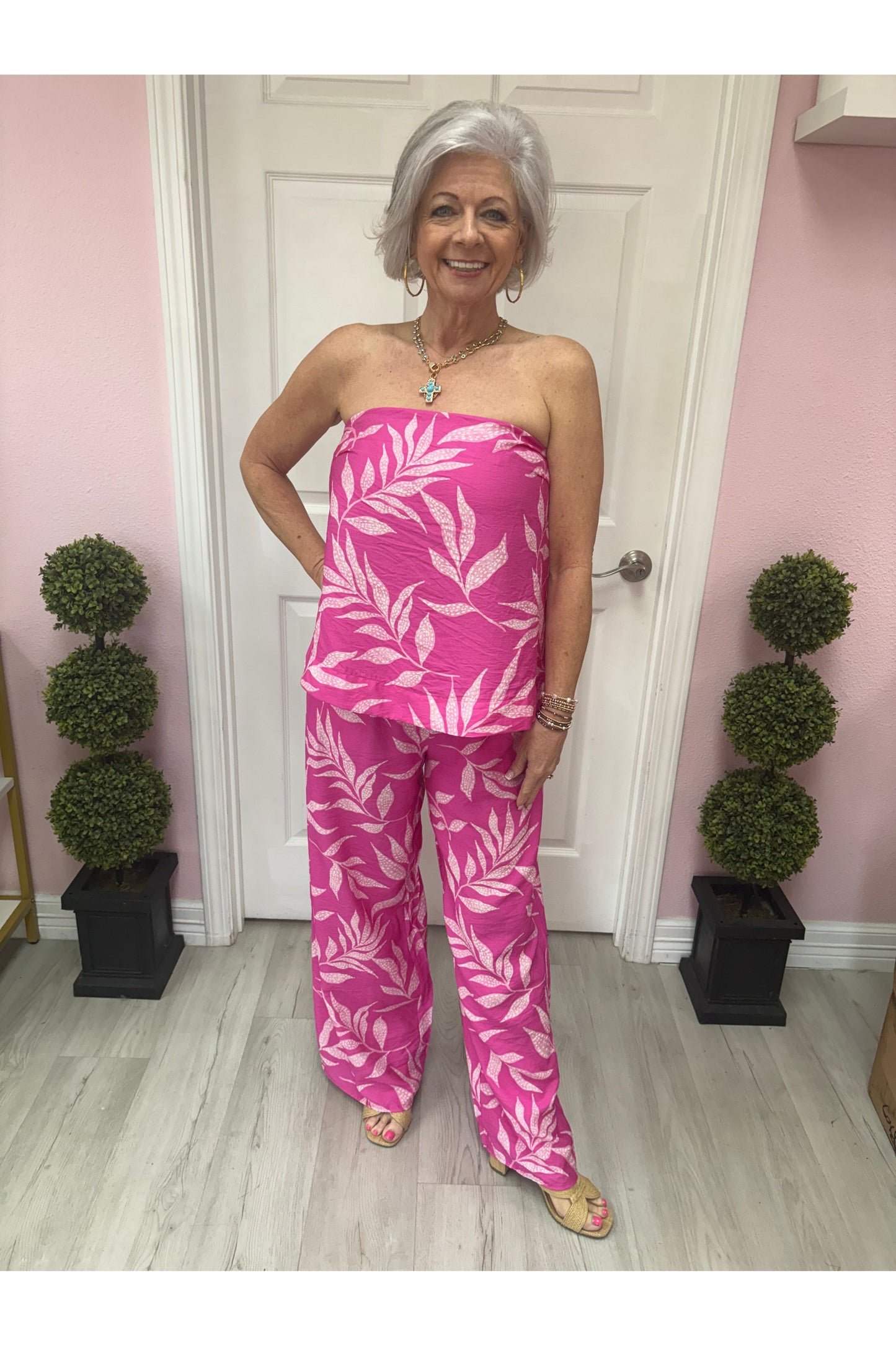 Hot Pink Botanical Print Set
