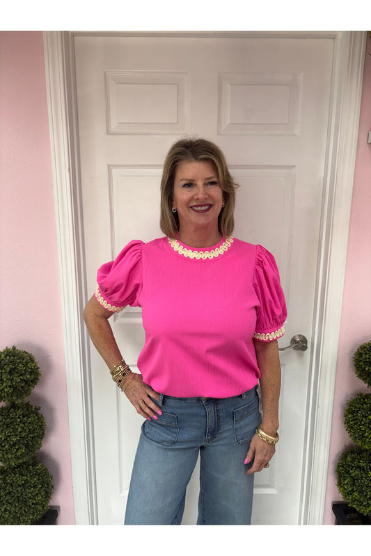 Chloe Neck Accent Blouse